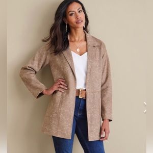 Malika Faux Suede Jacket Driftwood Paisley size small